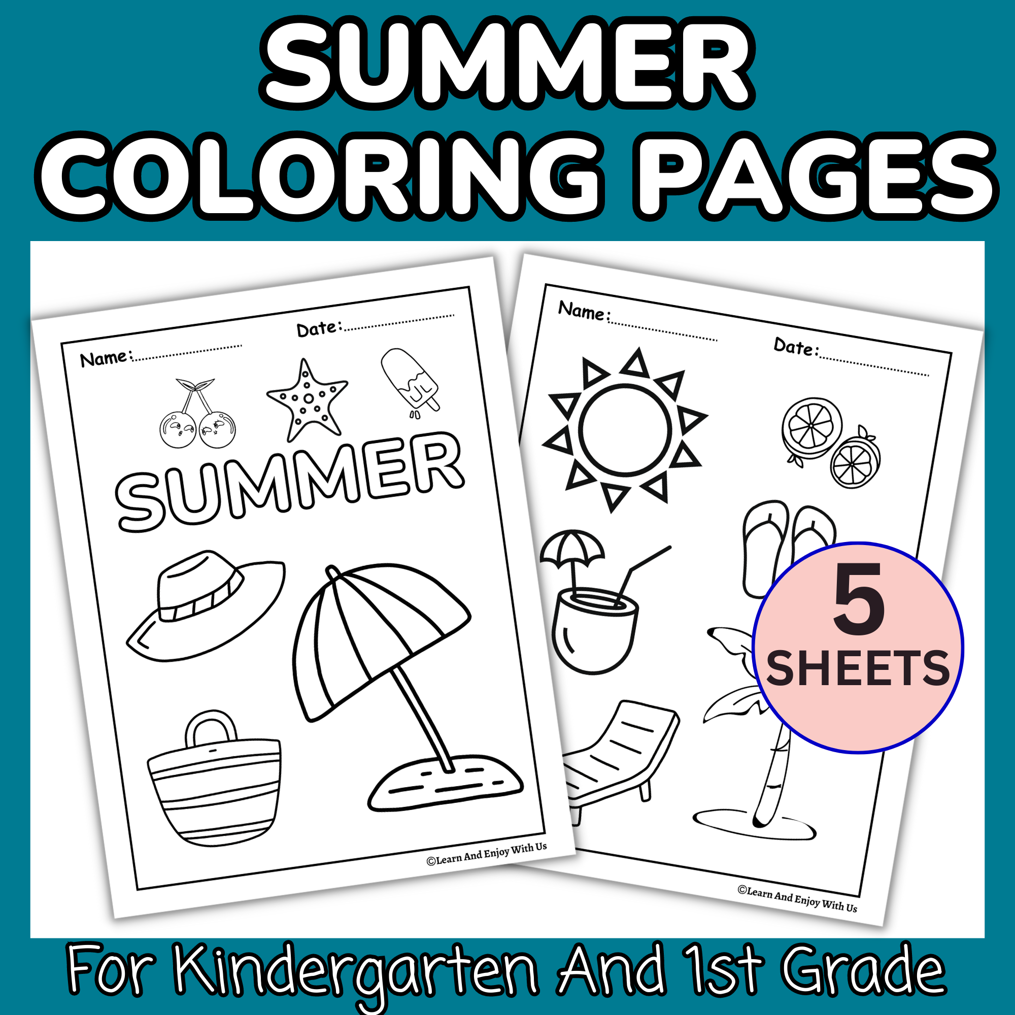 Summer coloring pages for kindergarten and st grade end of year activities made by teachers