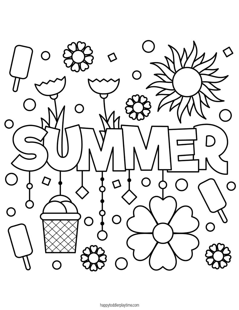 Free printable summer colouring pages for kids