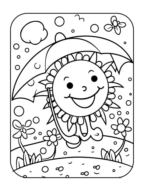 Premium vector summer activity coloring pages for kids hello summer coloring book for children