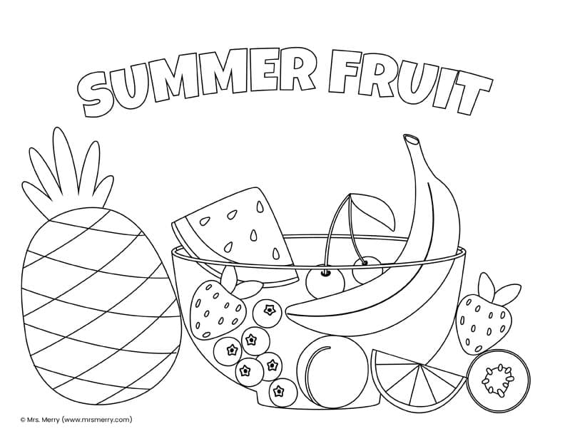 Fun summer coloring pages for kids mrs merry