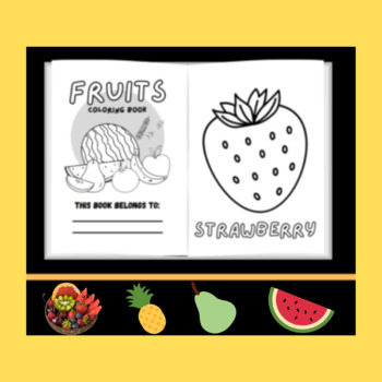 Summer fruits coloring pages