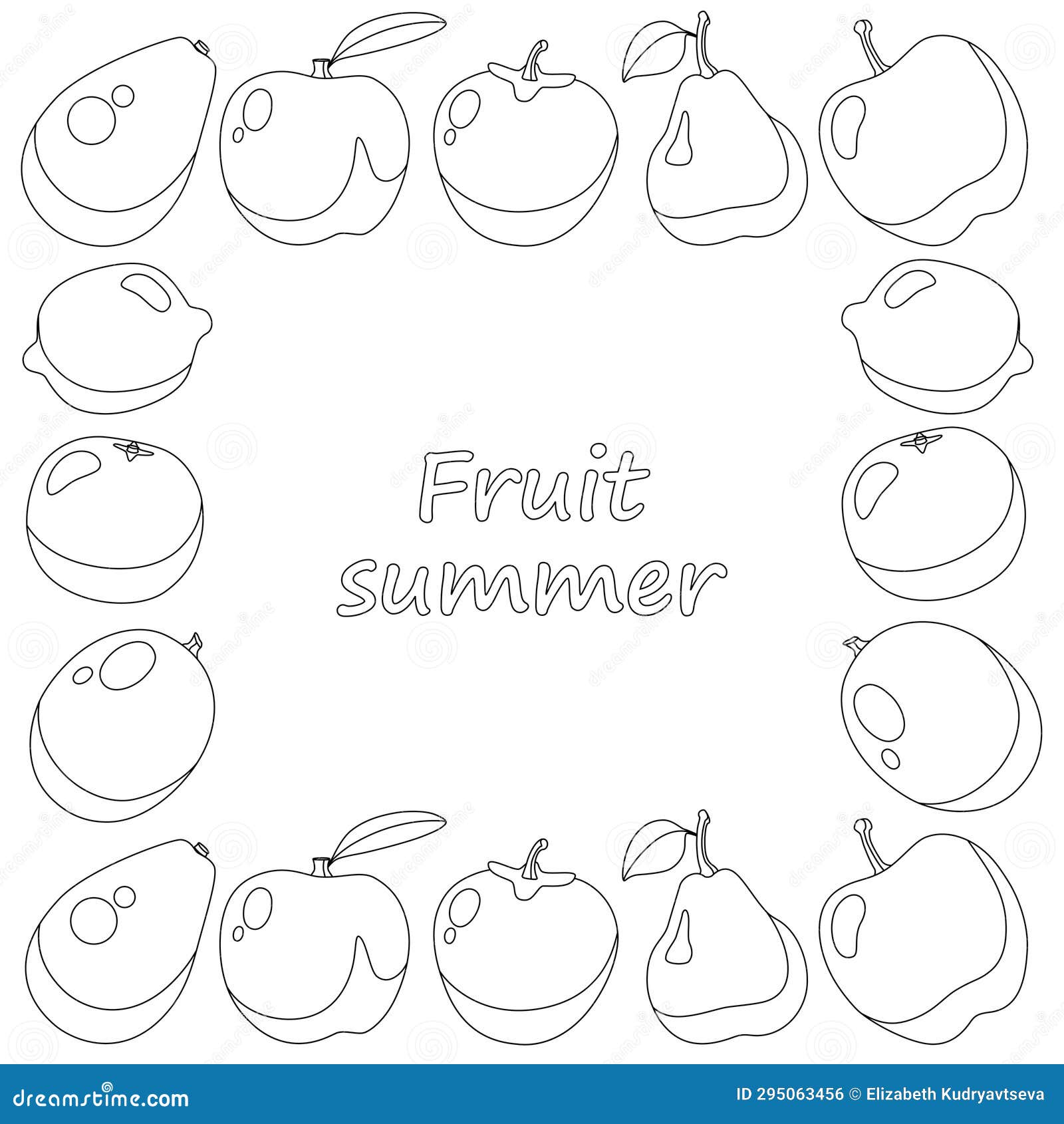 Set fruits coloring stock illustrations â set fruits coloring stock illustrations vectors clipart