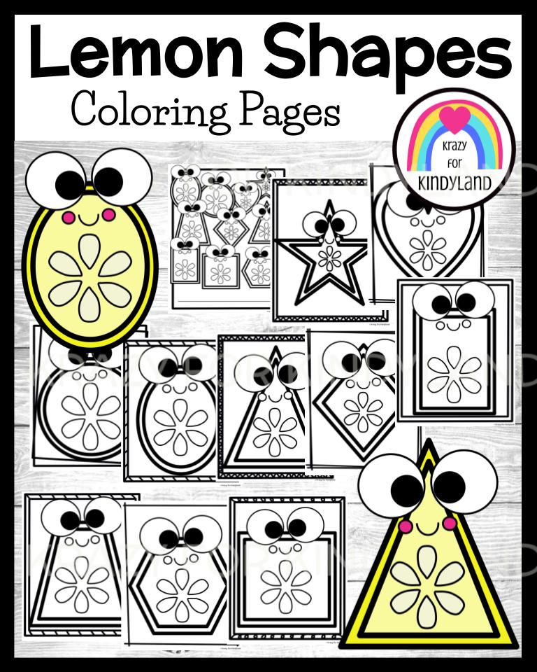 Lemon shape coloring pages booklet summer fruit lemonade stand activity