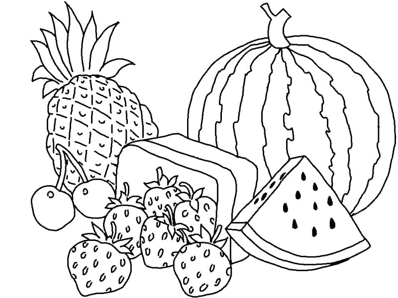 Summer fruit coloring page