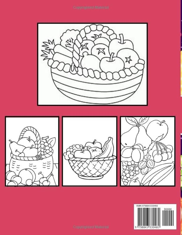 Summer fruits coloring book for adult boysgirlseducational fruit coloring pages for adults mango strawberry banana coconut lemon print designs coloring book for adult cafe sajol books books