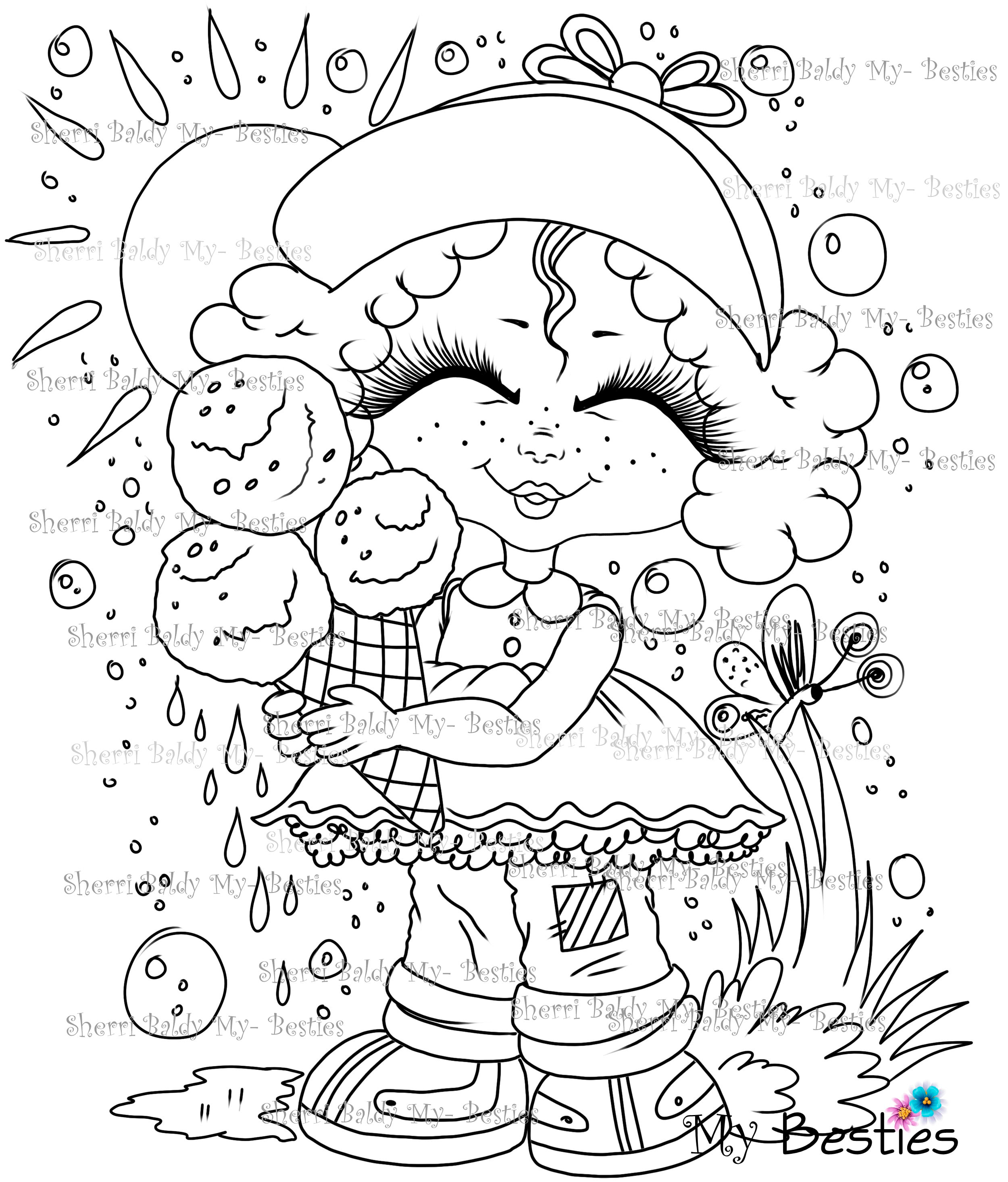 Summer fun bestie doll img instant download sherri baldy my bestie coloring page