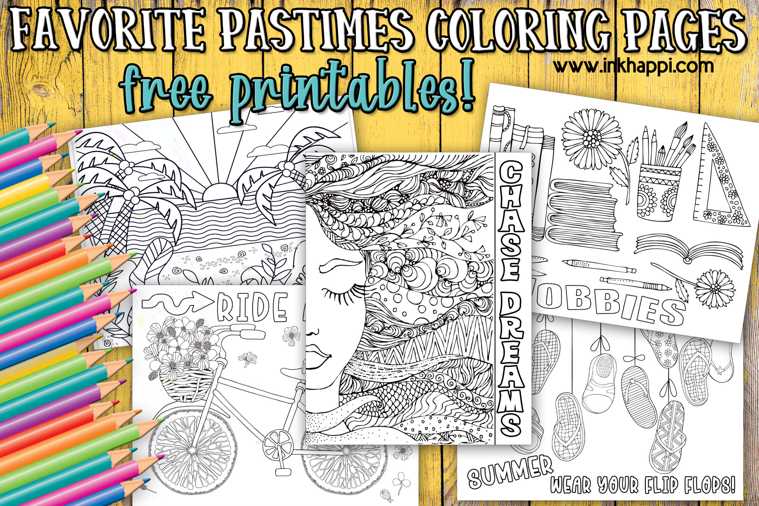 Favorite pastimes coloring pages summer fun