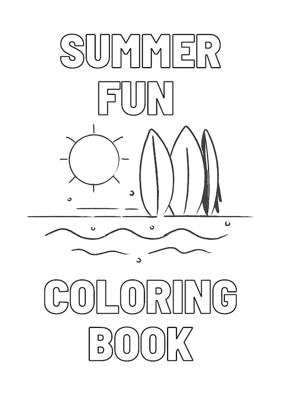 Summer fun coloring pages for kids printable coloring pages for kids instant download print at home homeschool printable