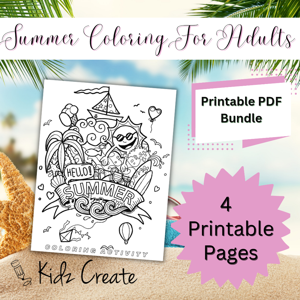 Summer coloring fun for adults