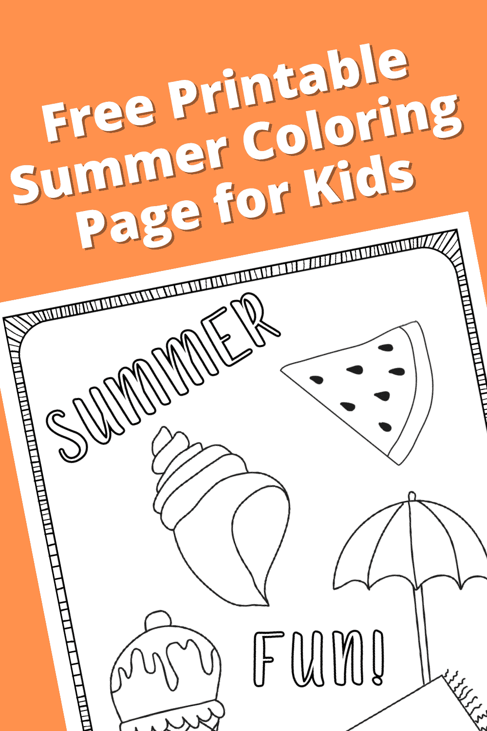 Free printable summer coloring page for kids