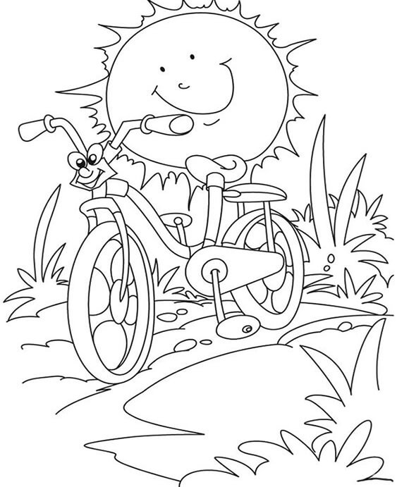 Free easy to print summer coloring pages