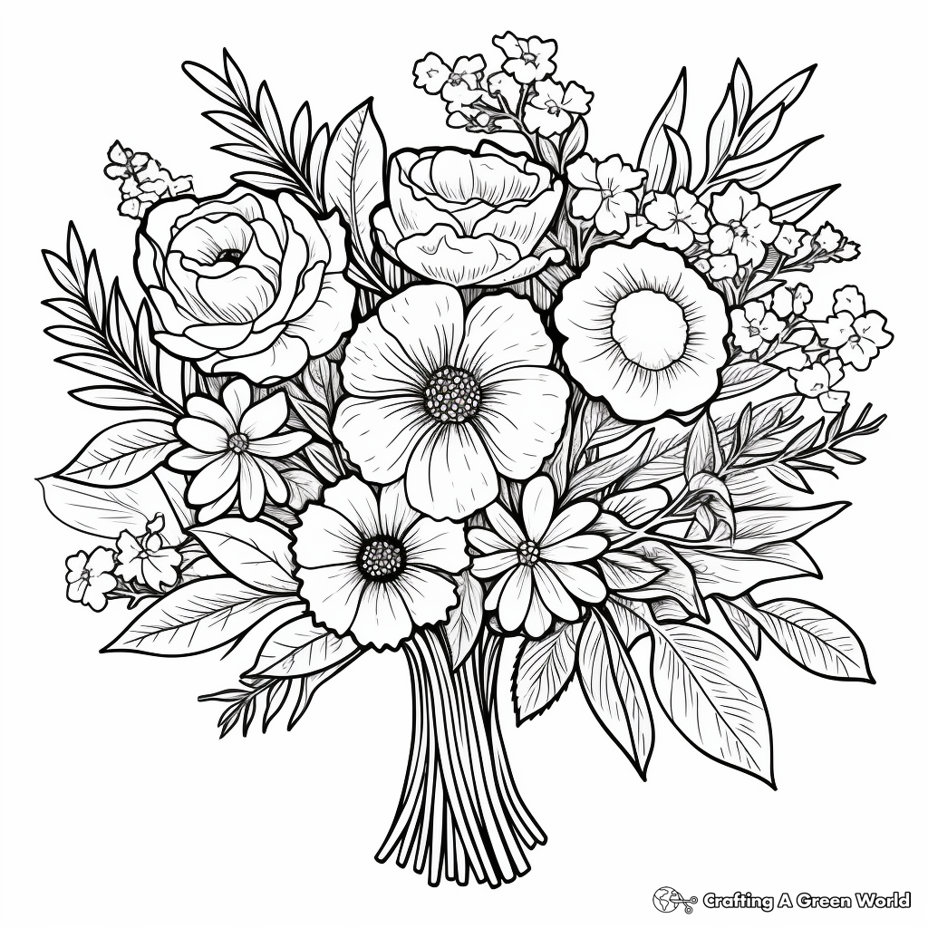 Summer flower coloring pages