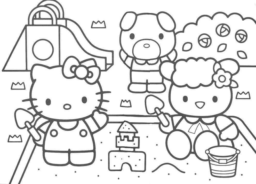 Free printable hello kitty coloring pages for kids