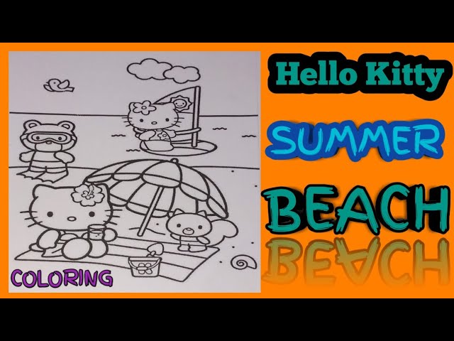 Coloring hello kitty suer beach coloring page ii fun paint