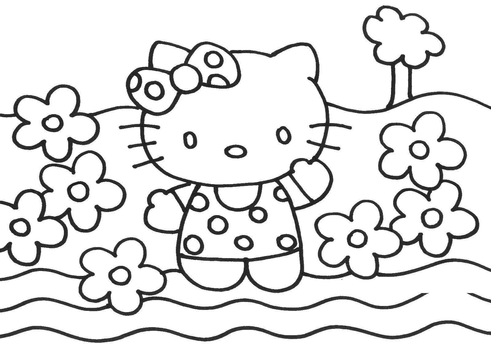 Online coloring pages coloring page kitty in the summer hello kitty download print coloring page