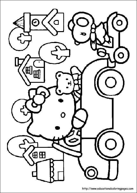 Hello kitty coloring pages free for kids