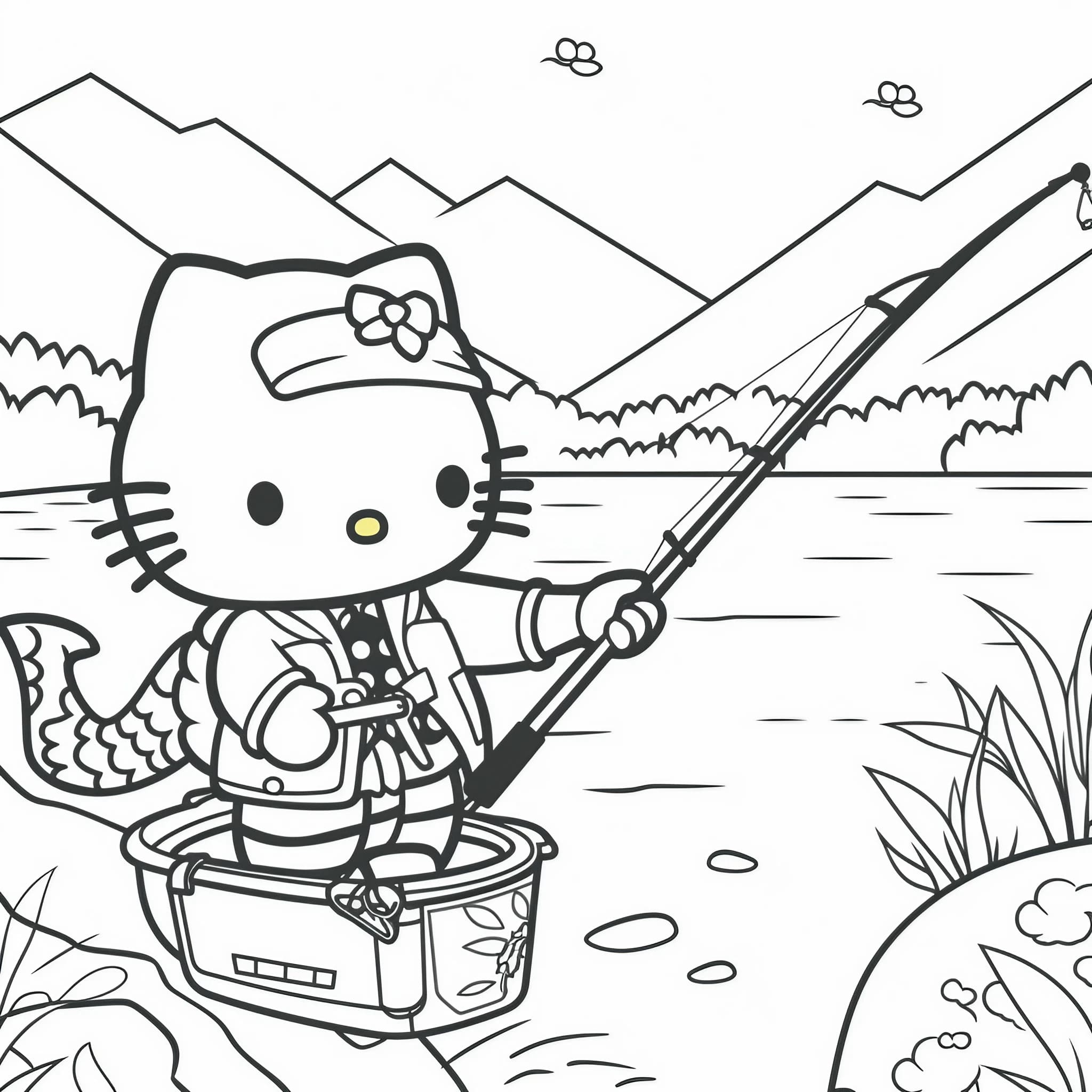 Hello kitty coloring pages for free printable