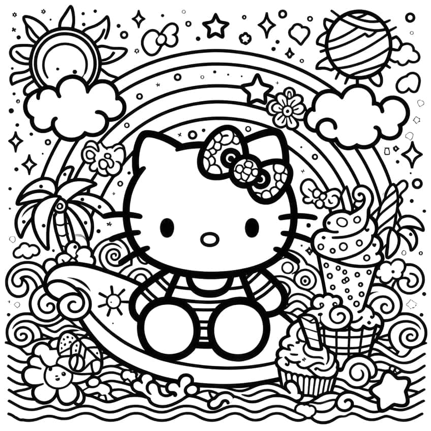 Hello kitty coloring pages