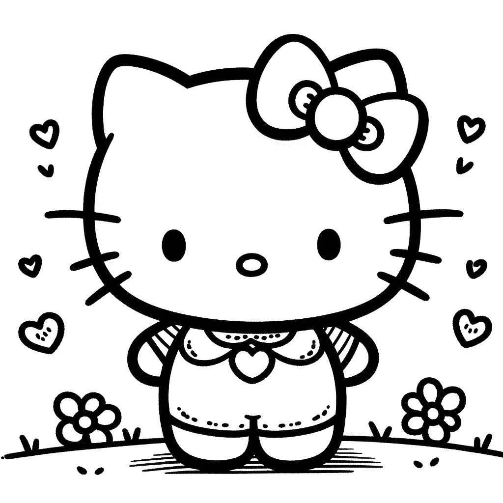 Hello kitty coloring page