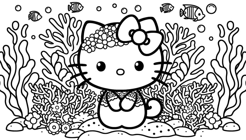 Hello kitty coloring pages