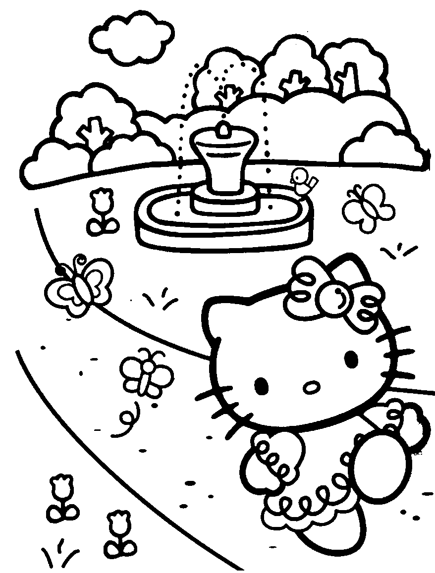 Hello kitty coloring pages