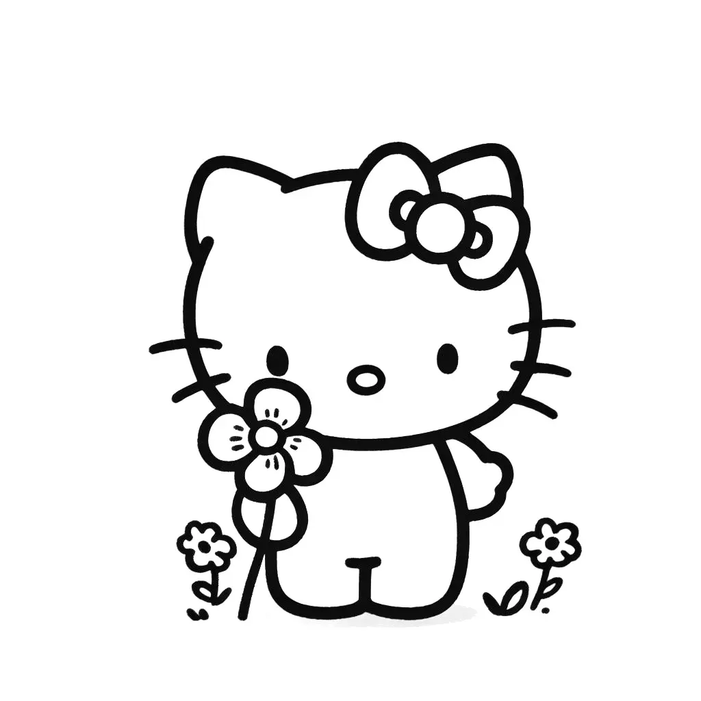 Hello kitty coloring page