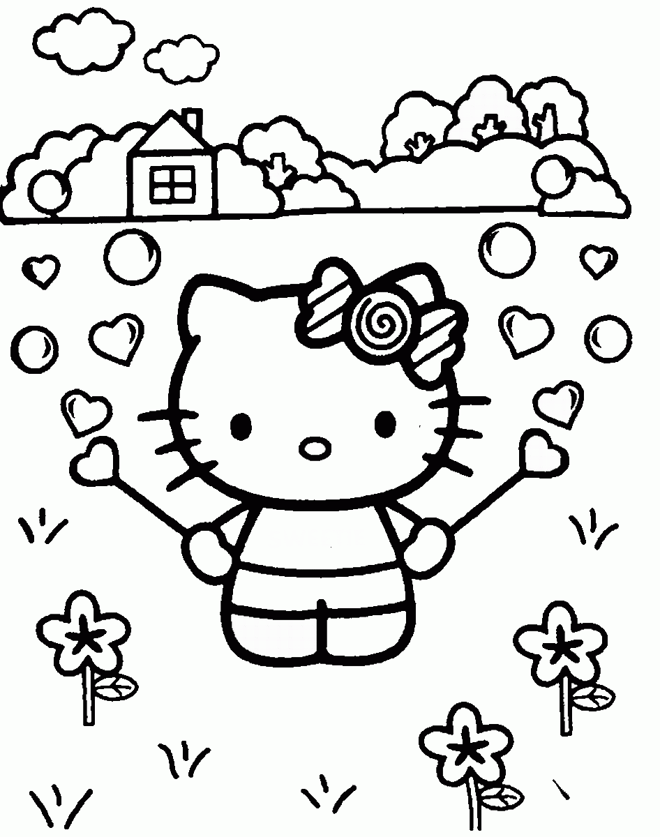 Hello kitty coloring pages â birthday printable