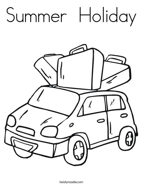 Summer holiday coloring page