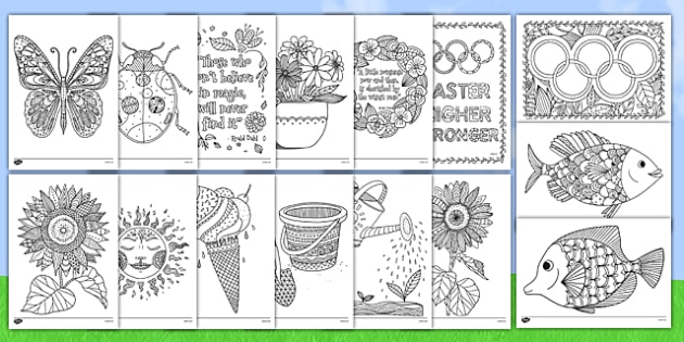 Summer holiday colouring sheets easy to print