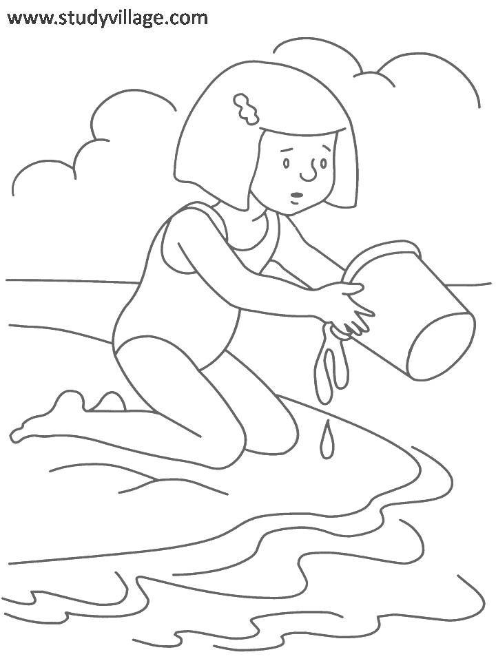 Summer holidays coloring page for kids