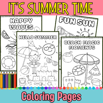 Printable summer holiday coloring sheets beach end of the year coloring pages