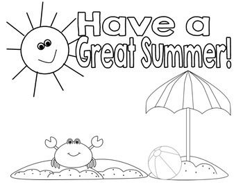 Summer coloring freebie happy summer holidays summer colors happy summer