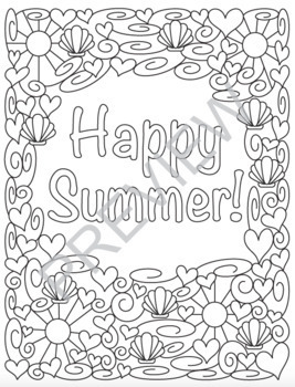 Summer coloring pages by color with kona tpt