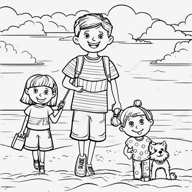 Coloring activity page for children s summer holiday vector summer vacation coloring sheets summer vacation colouring pages coloring pages vacation png and vector with transparent background for free download