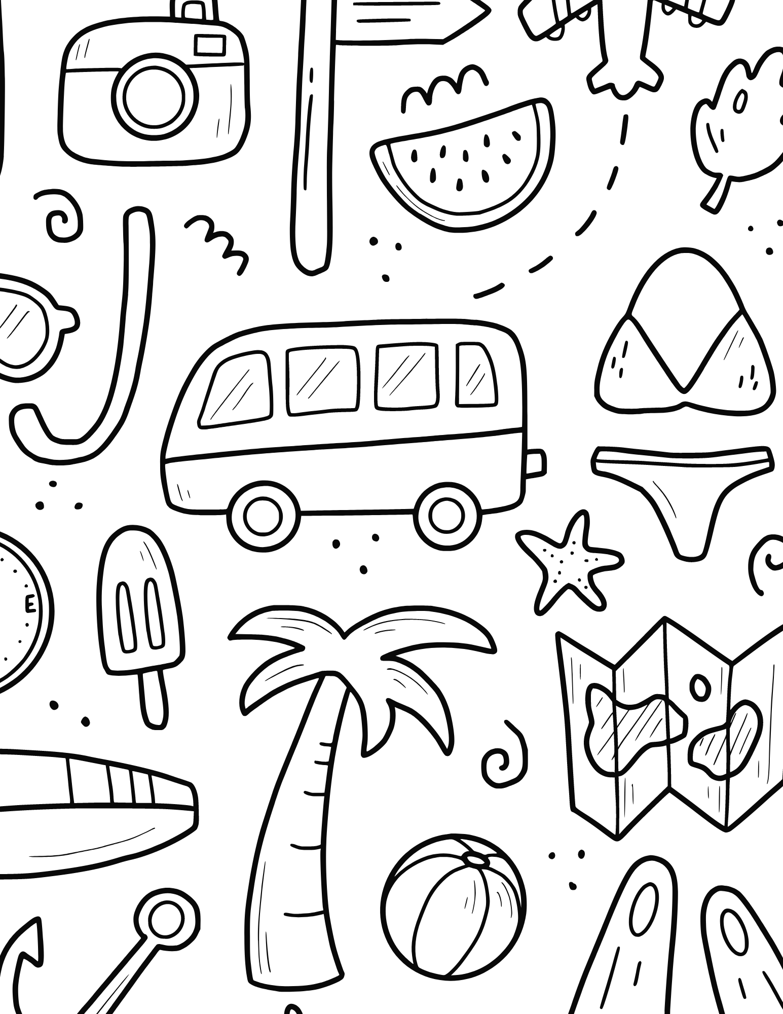 Celebrate warm weather with these summer coloring pages for kids and adults