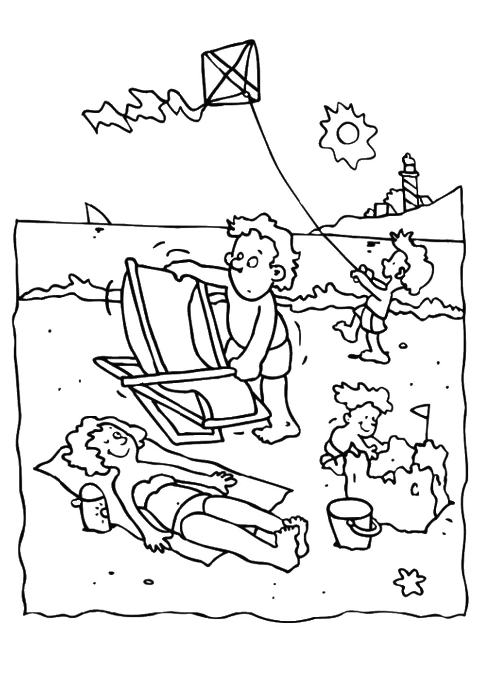 Summer holiday coloring pages