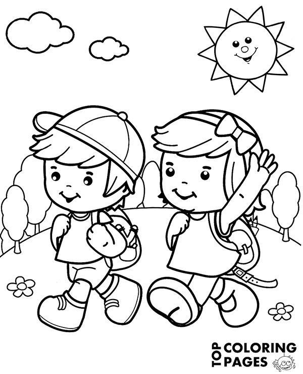 Summer coloring page sheet for holiday