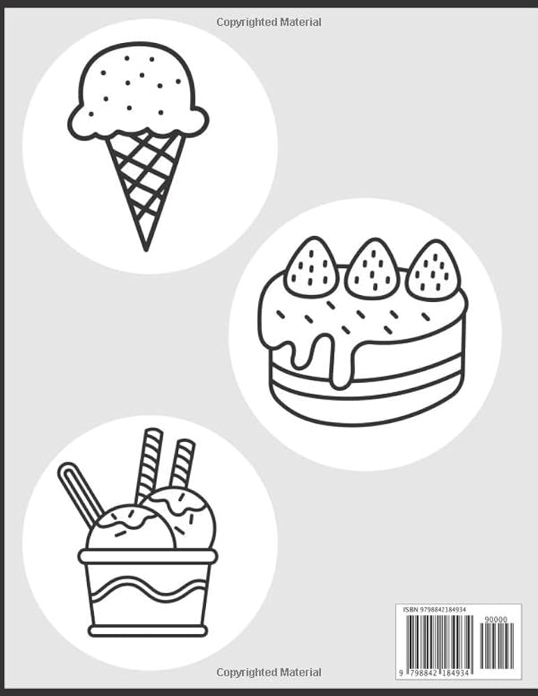 Ice cream coloring book for summer cute design summer ice cream ice pops cakes sweet dessert and cupcakes coloring pages for kids toddlers boys girls ice cream lovers and preschoolers by hrout