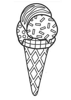 Summer ice cream cone zentangle no prep coloring page by pooley productions