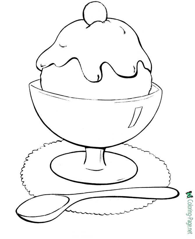 Summer coloring pages ice cream treat