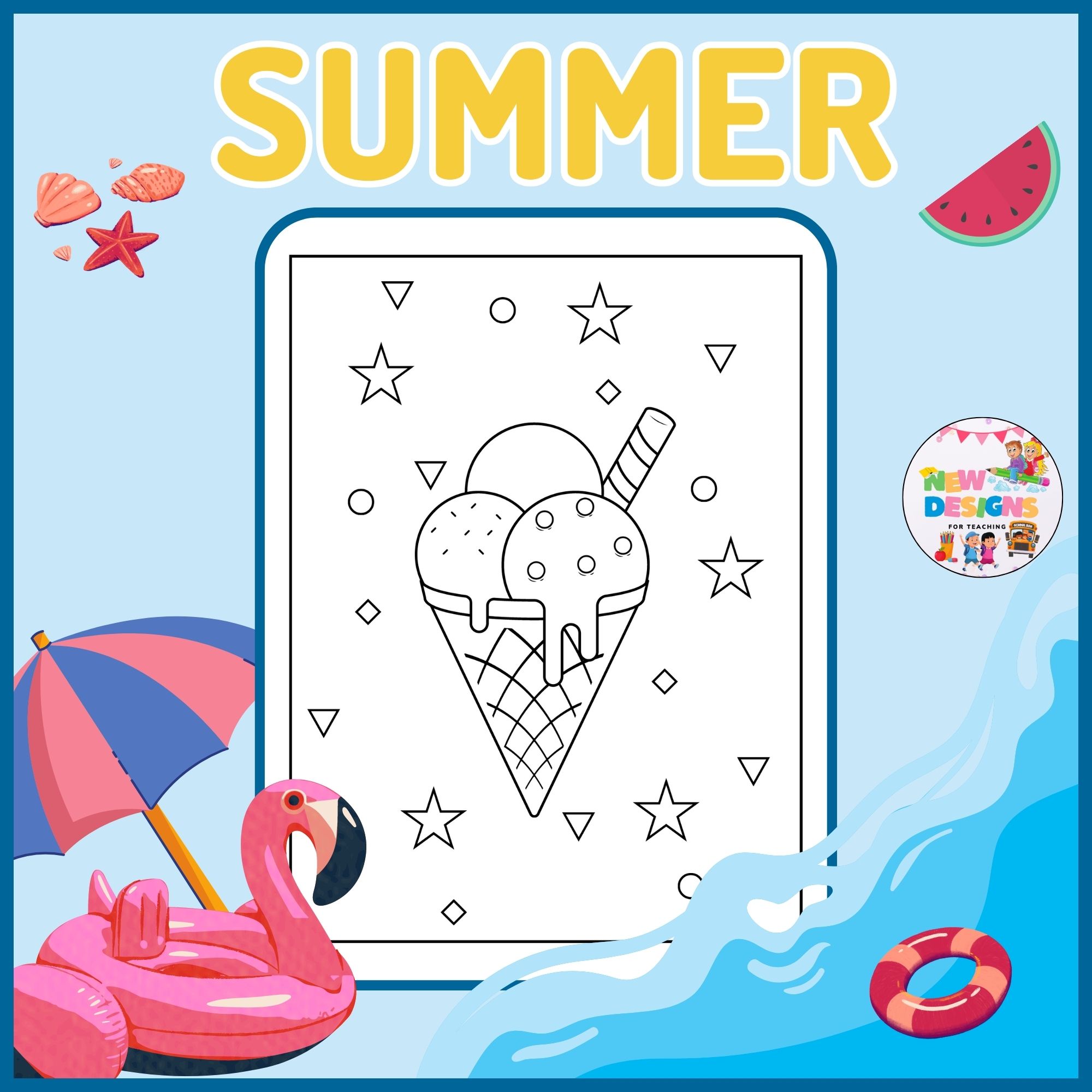 Summer ice cream coloring pages end of the year activitiesprintable worksheets made by teachers