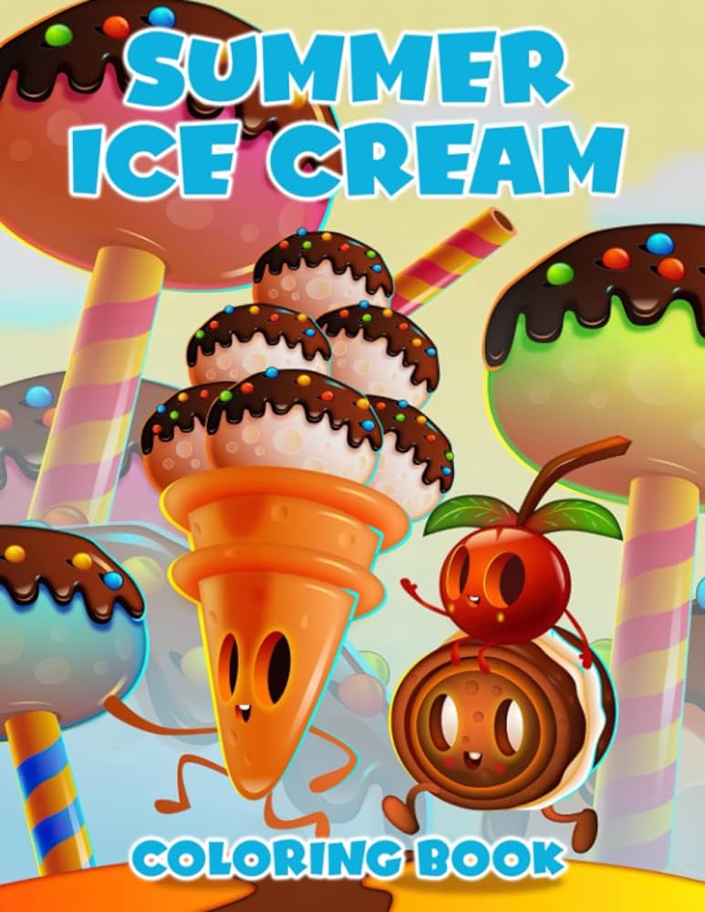 Summer ice cream coloring bookj fun by wine nicholai