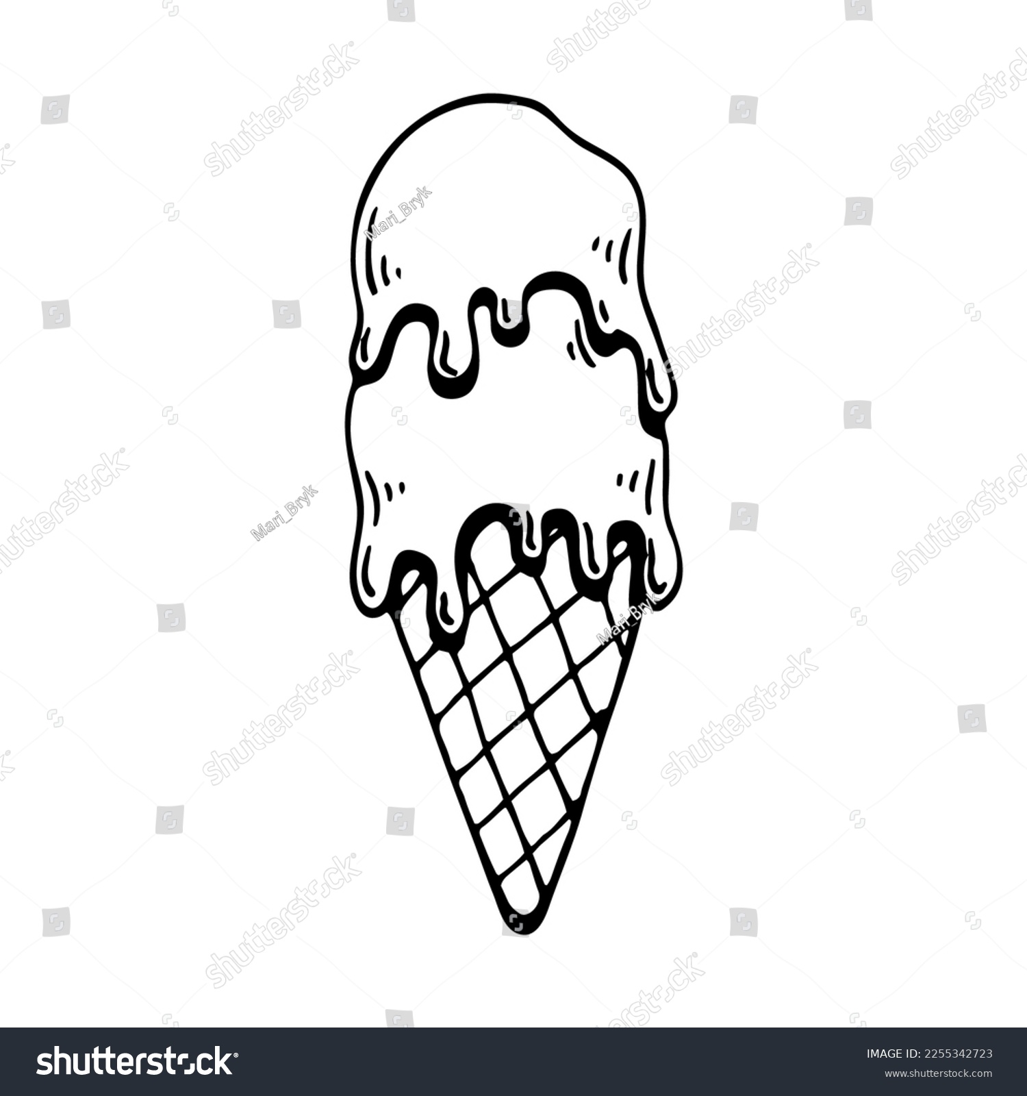 Coloring book ice cream cold summer stock vector royalty free