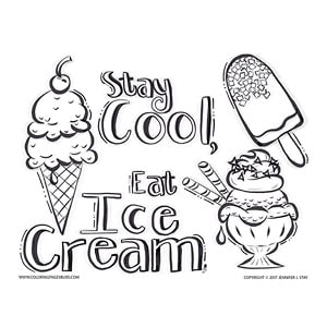 Premium quality summer ice cream art colouring pages