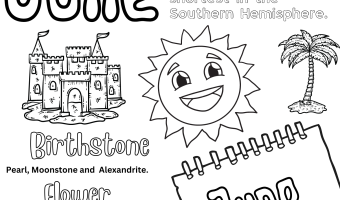 June coloring pages two kids and a coupon