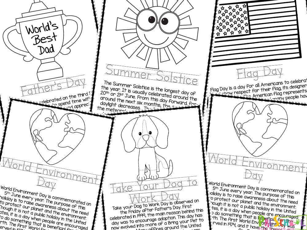 Free printable june coloring pages for kids