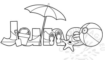 Summer month june coloring sheet coloring page