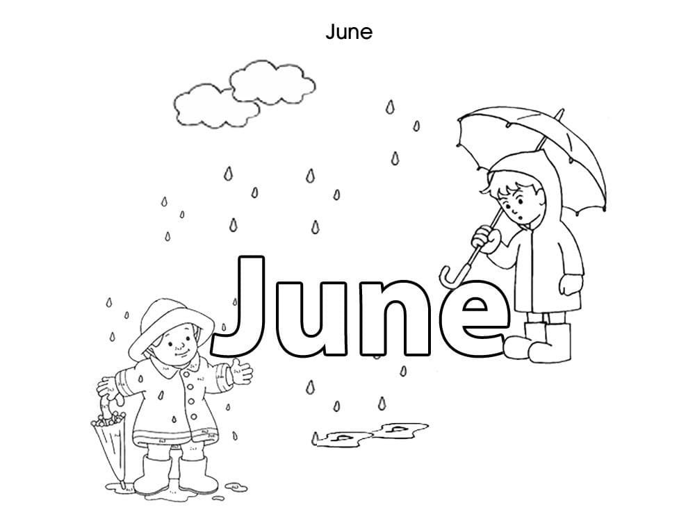 Hello summer june coloring page