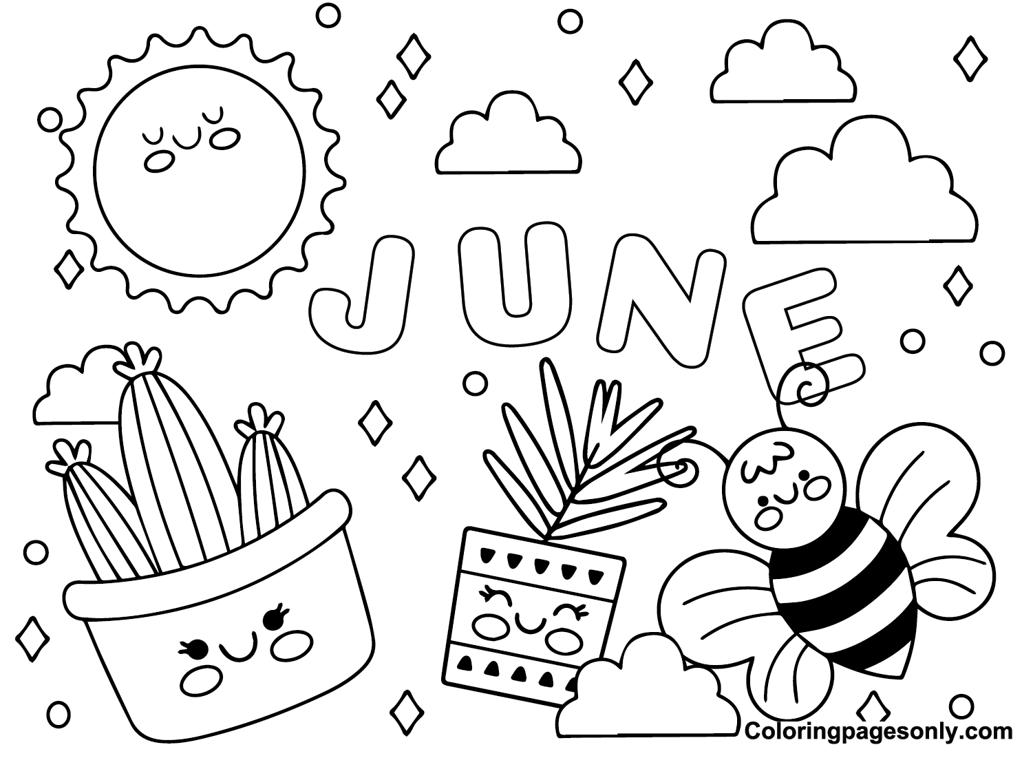 Print june coloring page