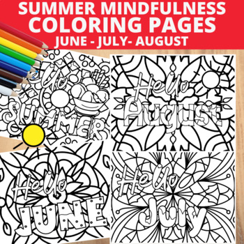 Summer mindfulness coloring pages